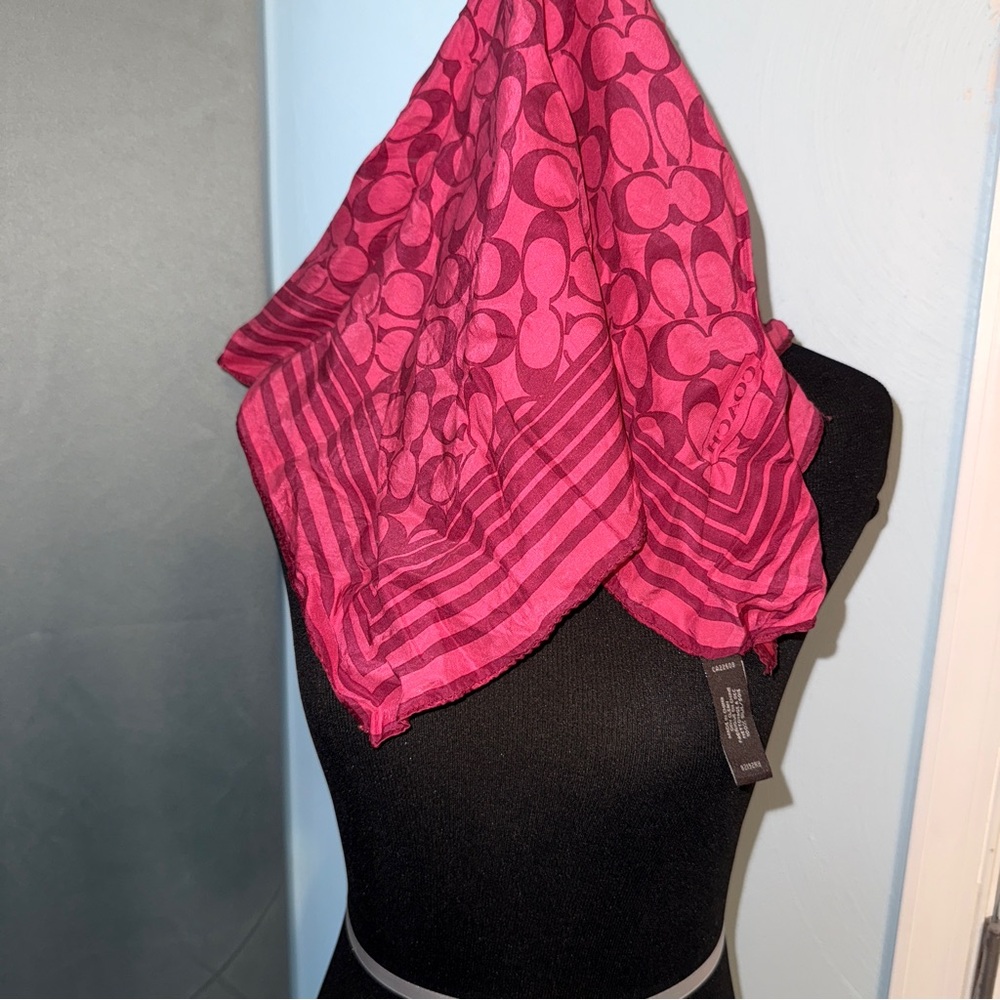 Coach Fuchsia Signature Pattern Scarf